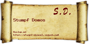 Stumpf Domos névjegykártya
